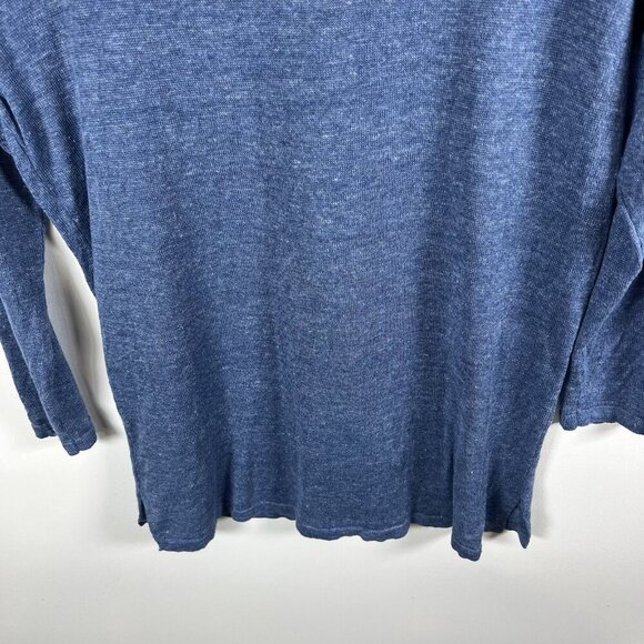 J. McLaughlin 100%‎ Linen Blue Knit Long Sleeve Boat Neck Sweater Top Size Small - Picture 10 of 10
